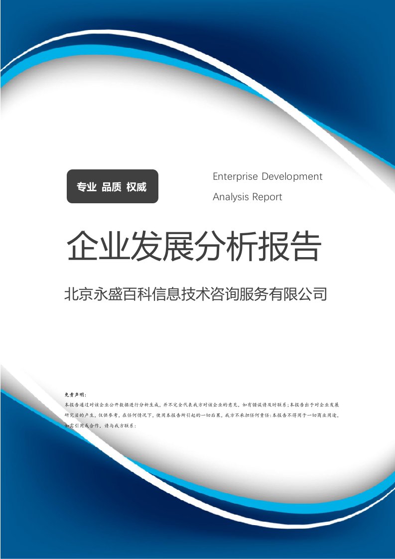 北京永盛百科信息技术咨询服务企业发展分析报告